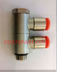 CONECTOR BANJO DOBLE DE 6 MM X 1/8 PARA TUBO DE CONEXIÓN RÁPIDA