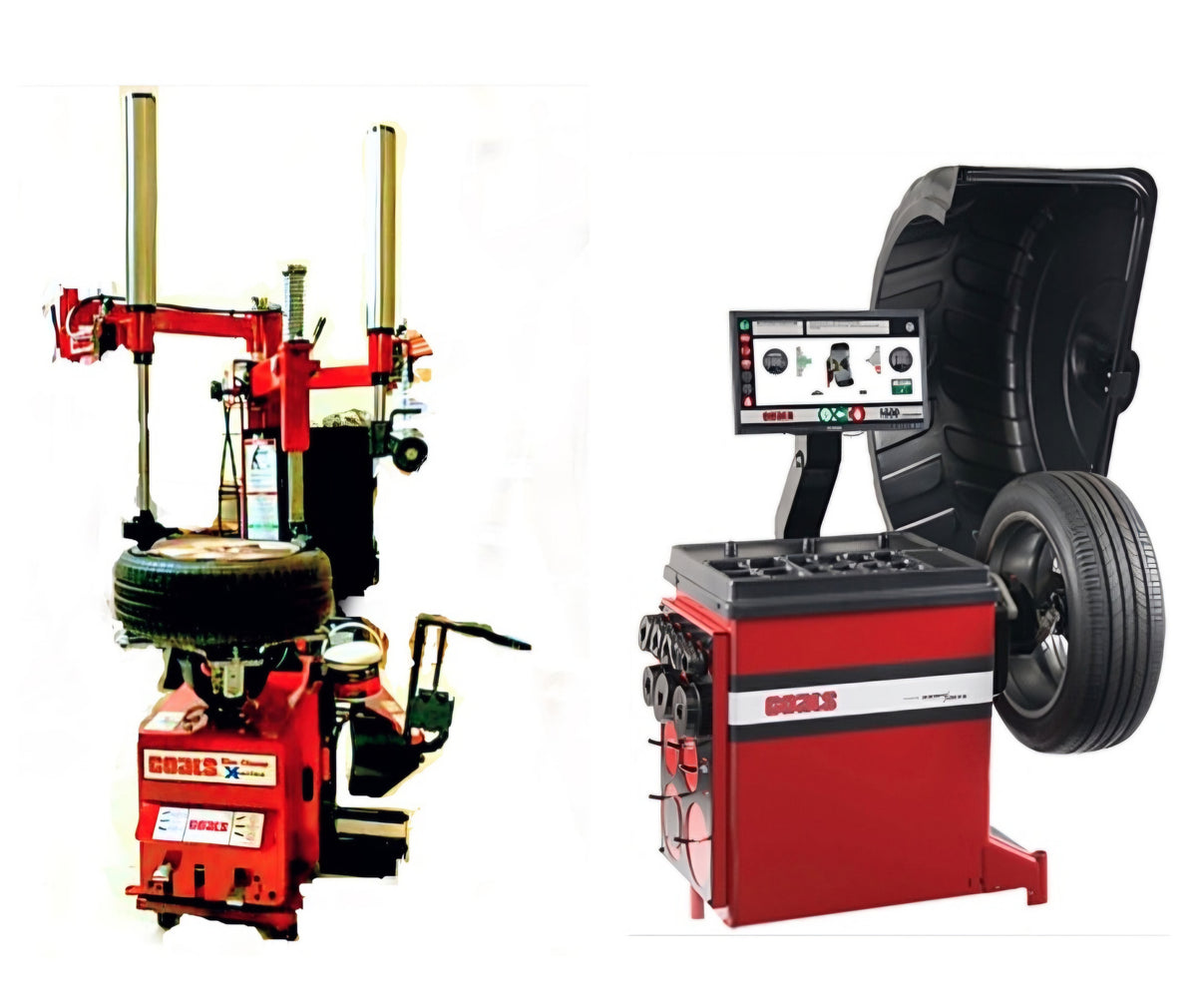 Combo de desmontadora de neumáticos de sujeción de llanta Coats serie 80MAXX reacondicionada con equilibradora de ruedas Coats 1600-3D